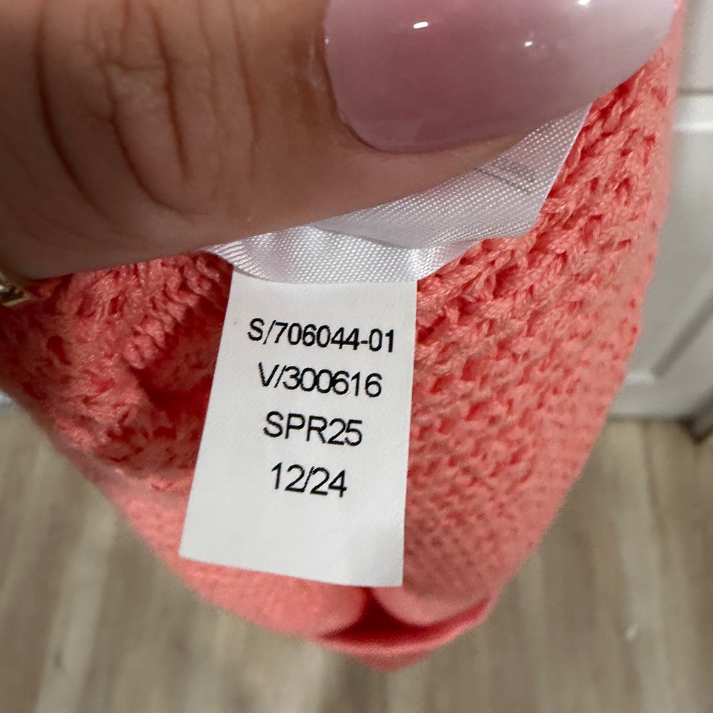 Banana Republic Womens Coral Pink Open Knit Sweater Midi Dress XS 706044-01 - Picture 5 of 7